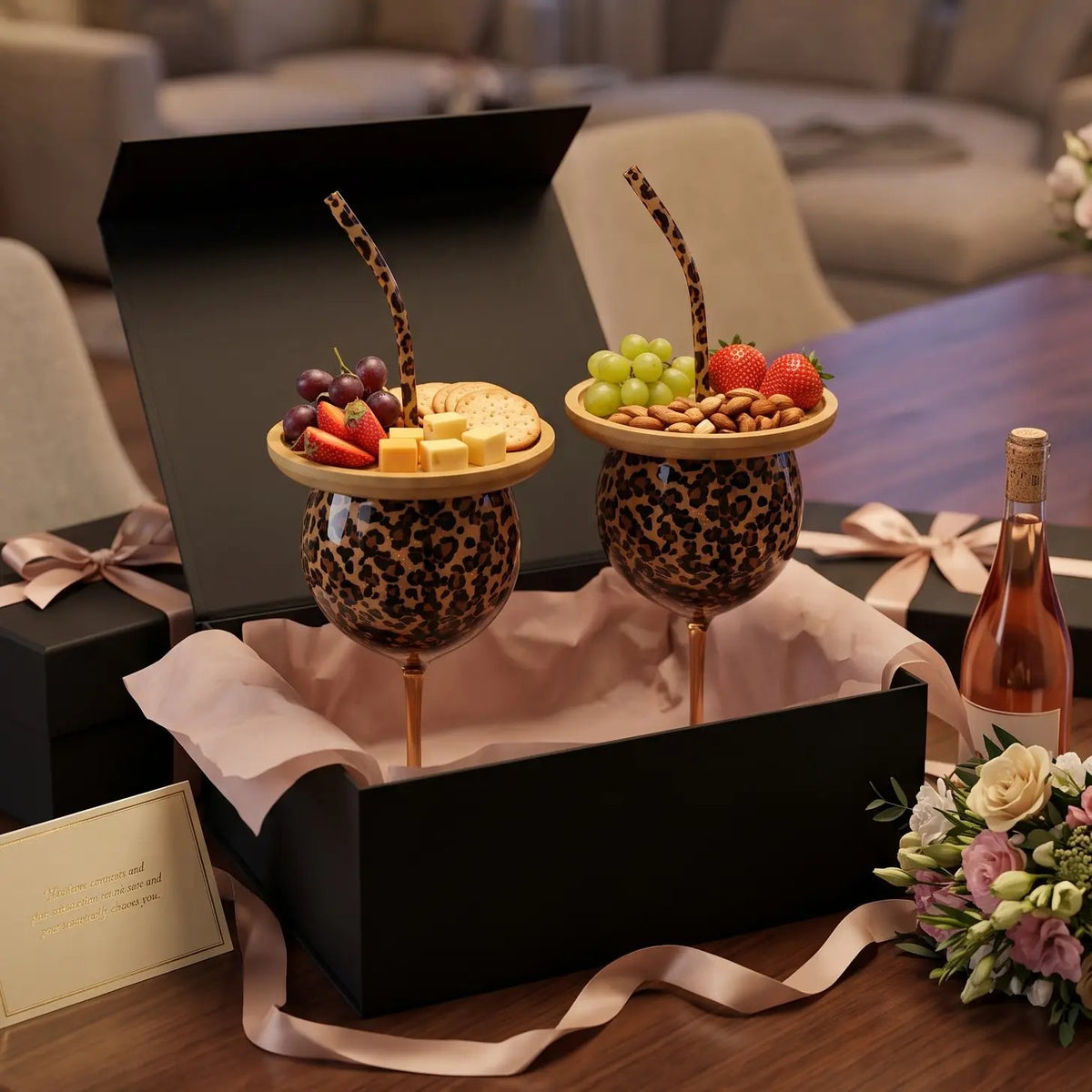 🍸🧊Leopardmönstrat vinglas och snacks-charkuteriset🥂