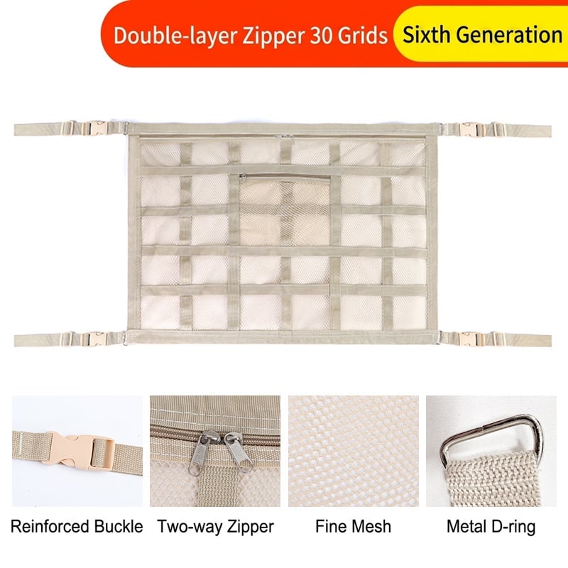 🚗 Overhead Car Cargo Net – Space-Saving Interior Storage Organizer