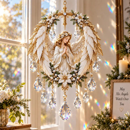 👶 Holy Family Nativity Window Prism ✝️ Rainbow-Making Crystal Sun Catcher, 12.6 × 9.4 in ✨