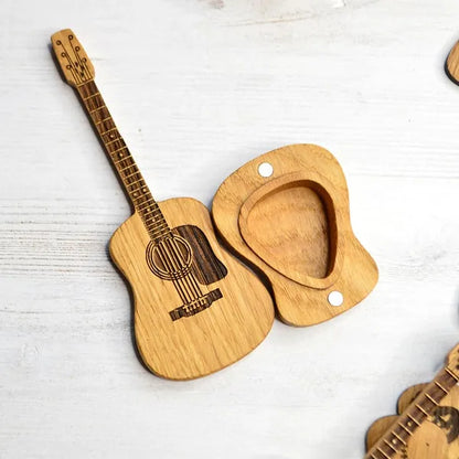 🎁Mini Cute Edition Wooden Guitar Plectrum Case🎸