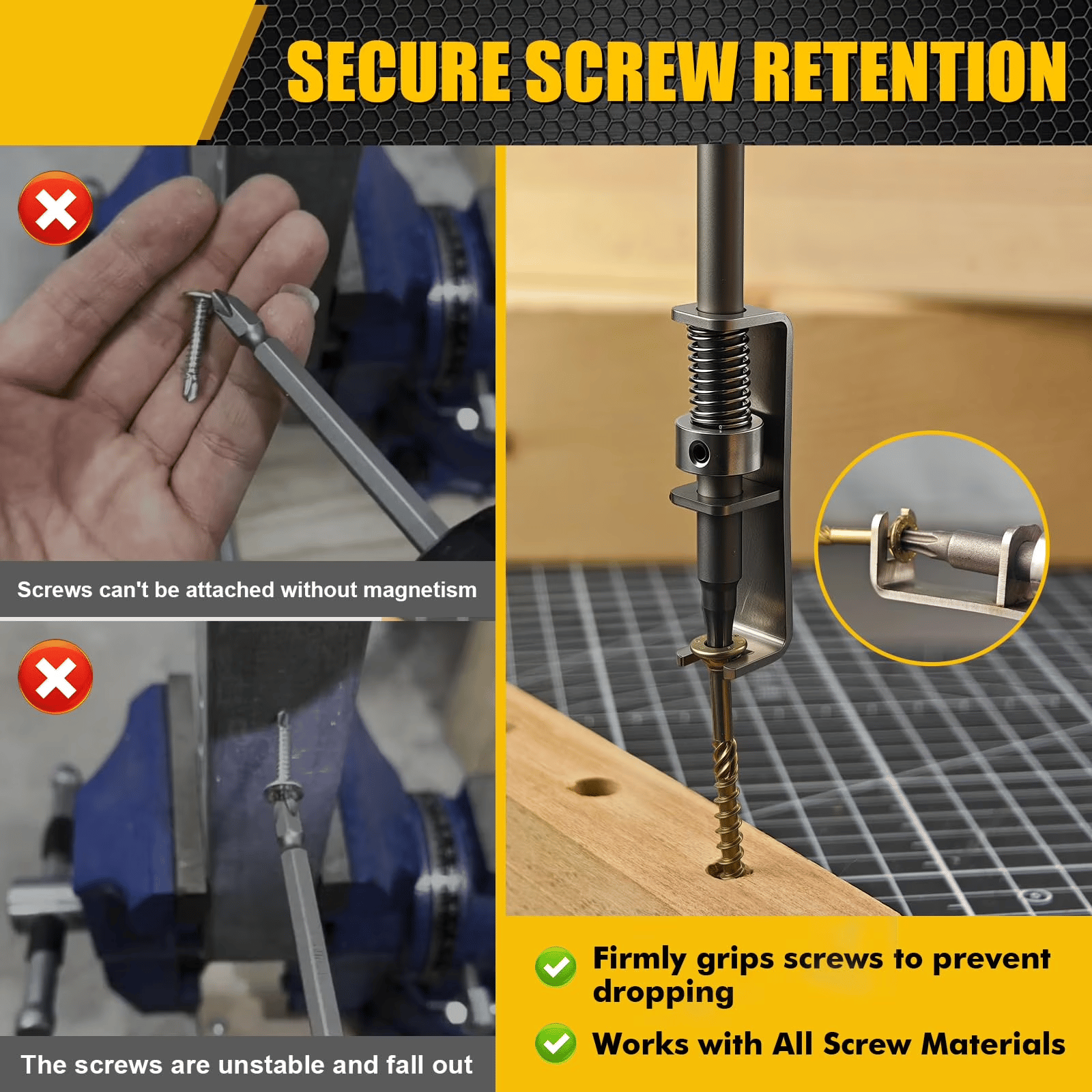 Spring loaded Screw Holder Bit,Single Hand Operation Bit Holders