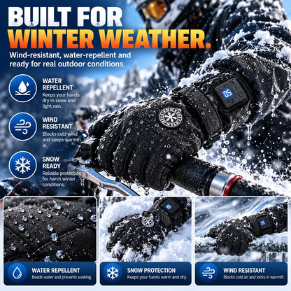 🔥 Rechargeable Heated Gloves with 3 Heat Levels – Waterproof Touchscreen Protection for Cold Weather ❄️