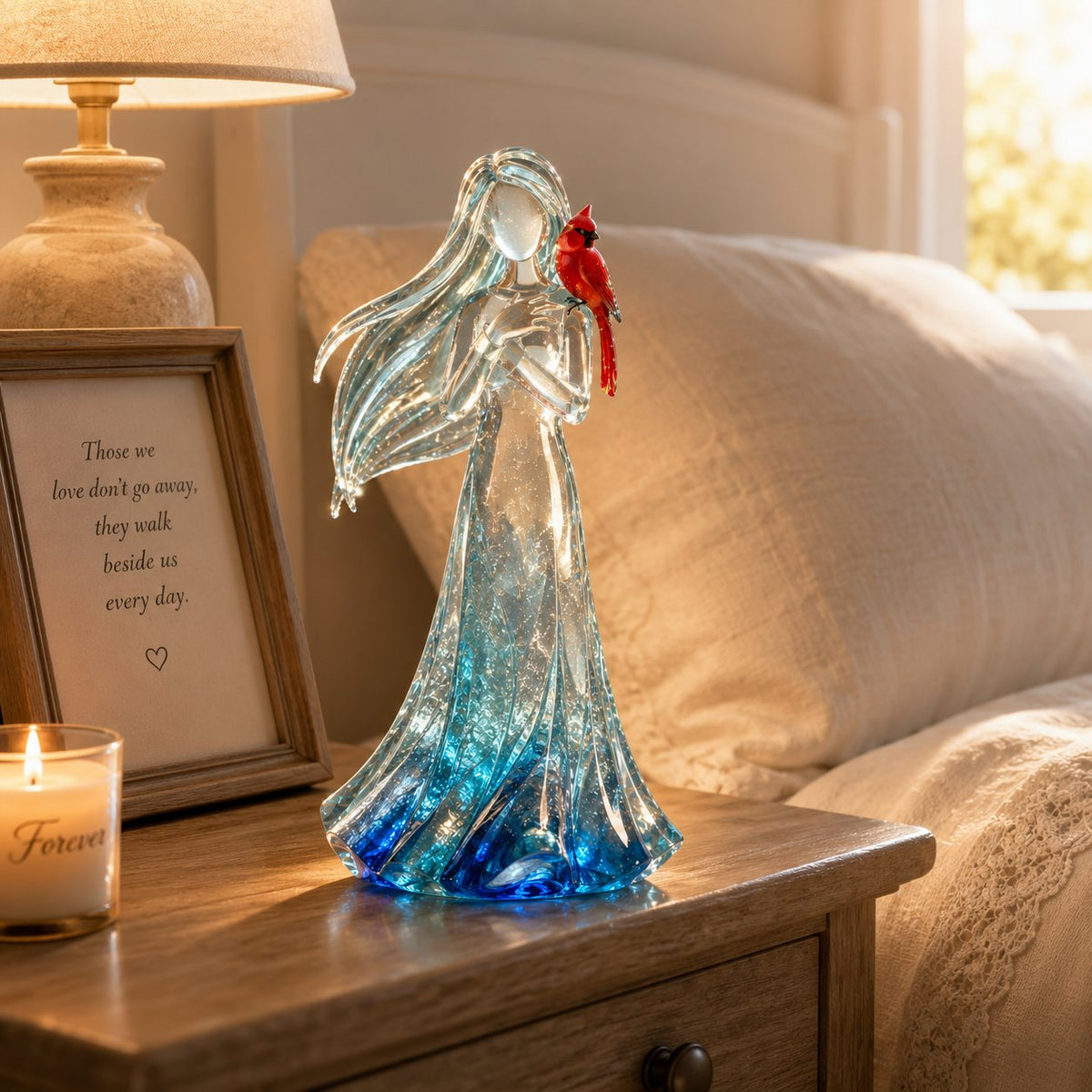 💃🐦Cardinal Memorial Woman Figurine – ❤️Crystal-Inspired Remembrance Gift for Loved Ones(📦Buy 2 Free Shipping)
