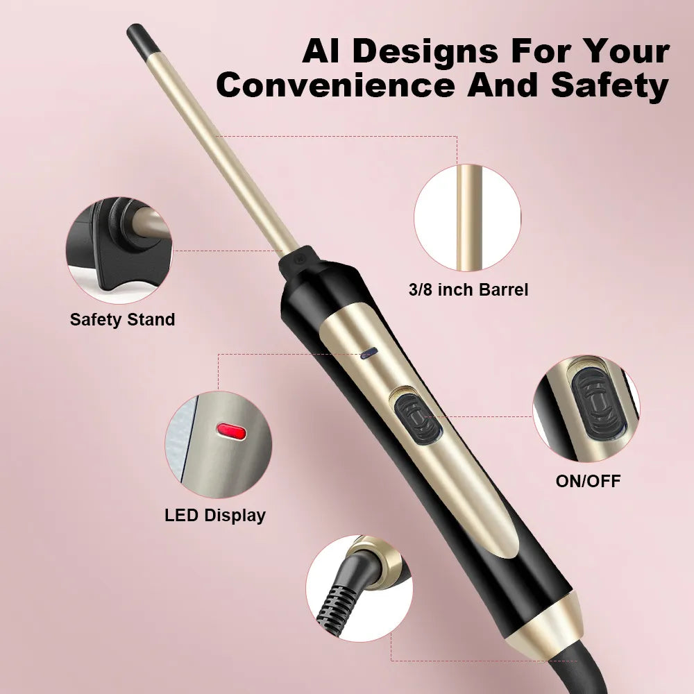 ​🏆Flash Sale⚡Ultra-Thin Titanium Curling Wand for Voluminous Curls & Waves