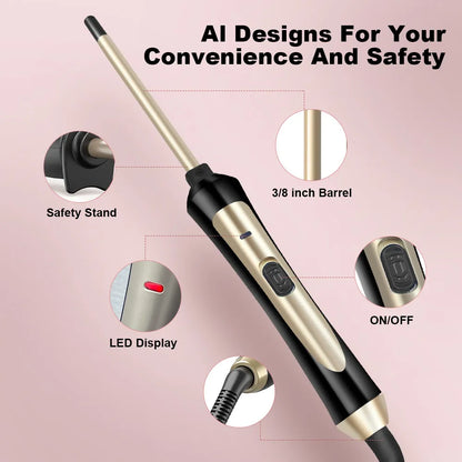 ​🏆Flash Sale⚡Ultra-Thin Titanium Curling Wand for Voluminous Curls & Waves