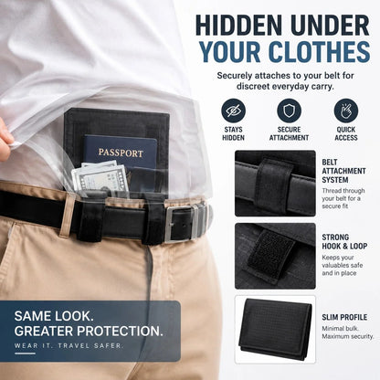 Last Day 49% OFF 🔥 Slim Passport Belt Wallet – Discreet Storage for Travel Essentials
