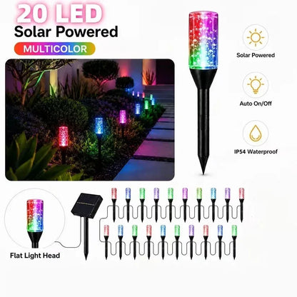 Last Day 49% OFF ✨ Solar Crystal Bubble Pathway Lights – Multicolor 10-LED Design