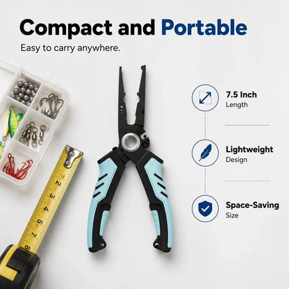 🎣 7.5" Stainless Steel Fishing Pliers – Hook Remover & Line Cutter