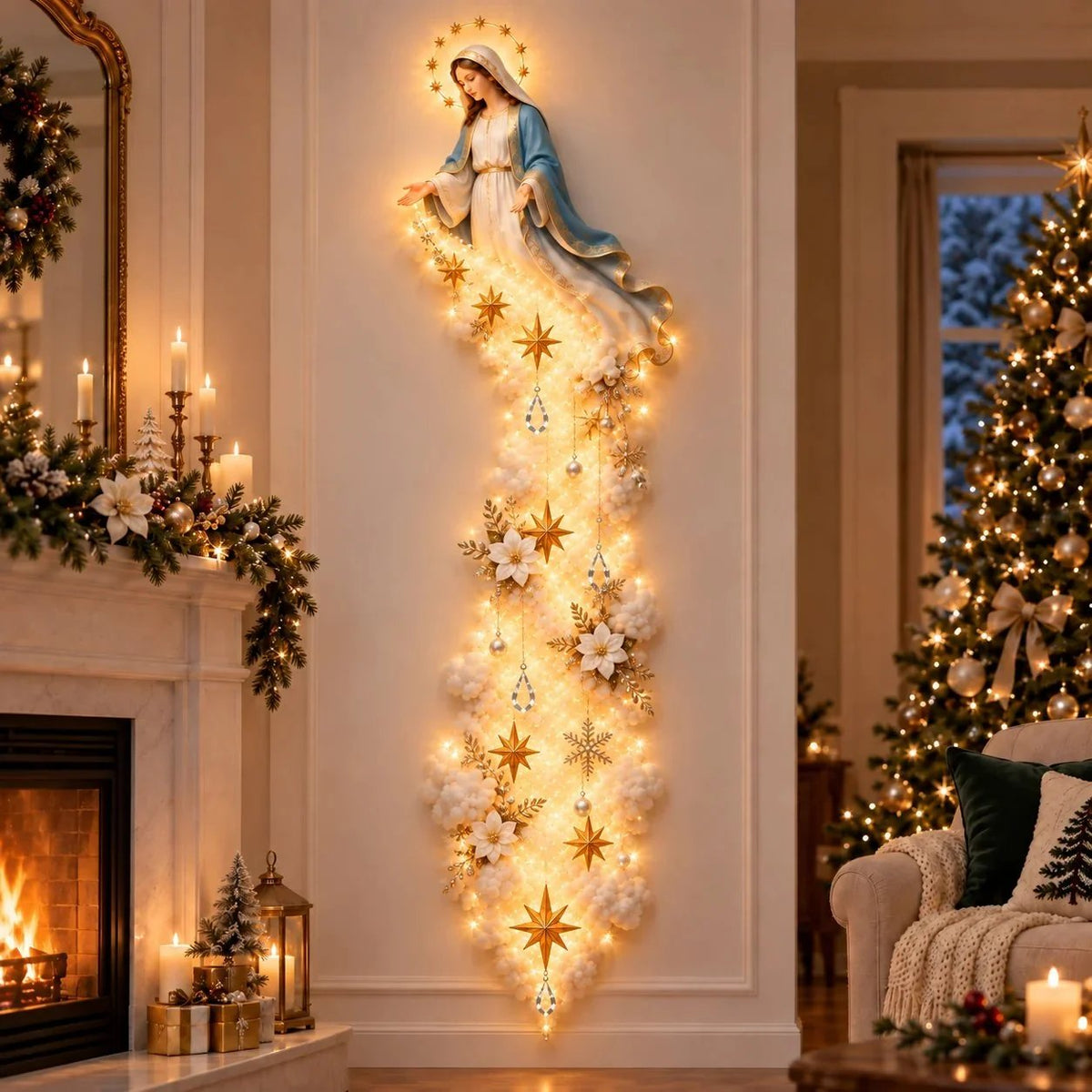 💯✨ Christmas Blessing Cloud Trail Wall Light Collection – Jesus, Mary & 6 Signature Designs