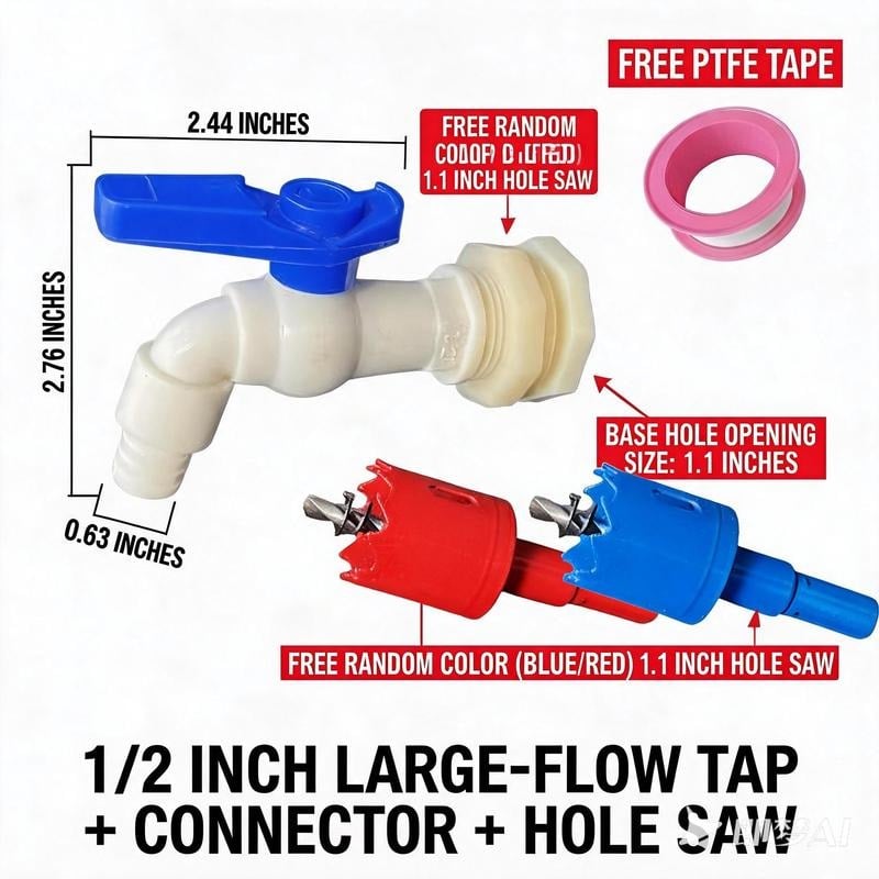 Rain Barrel Spigot Kit 💧 – Convenient Water Outlet Installation Set