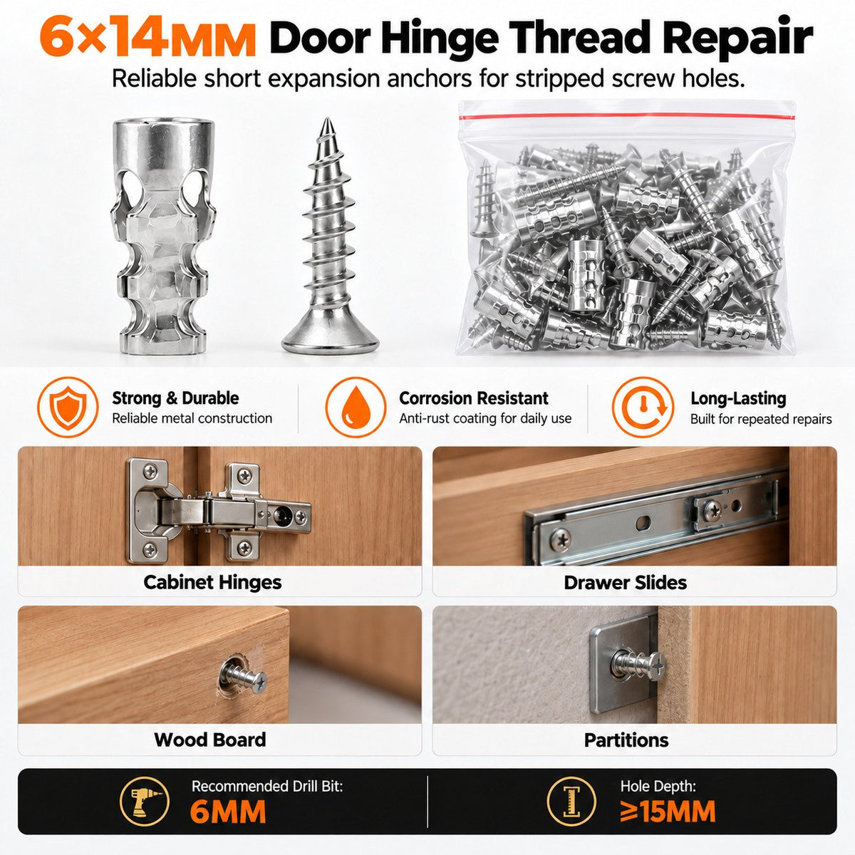 🔧 Heavy-Duty Compact Anchor Repair Kit for Loose Mounting Holes – Fast, Secure Fixes for Industrial Projects
