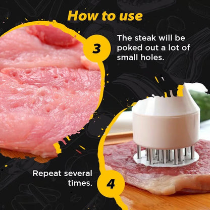 ⏰ Limited-Time Deal | 21-Blade Stainless Steel Meat Tenderizer for Faster Marinating & Easy Cleanup 🥩