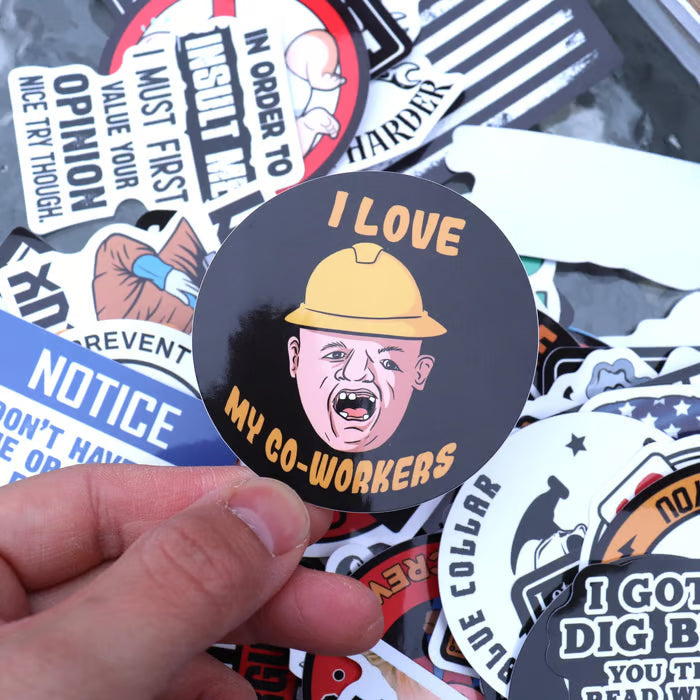 🔥 2026 Summer Sale – 150PCS Funny Blue Collar Hard Hat Stickers