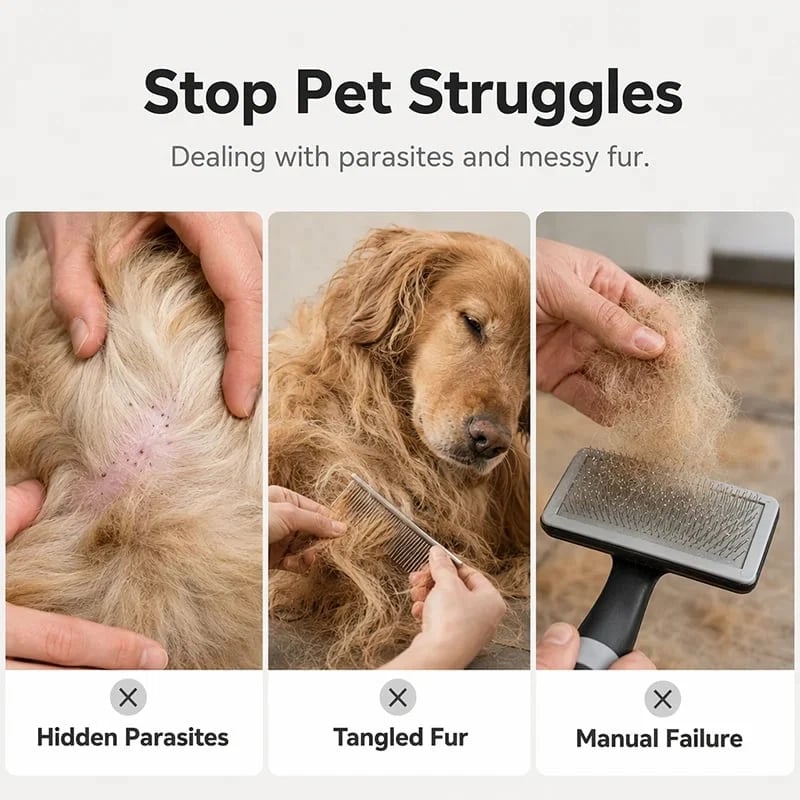 🐾 FurEase Electric Pet Grooming Comb with Built-In Suction – Gentle Detangling & Mess-Free Deshedding