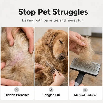 🐾 FurEase Electric Pet Grooming Comb with Built-In Suction – Gentle Detangling & Mess-Free Deshedding