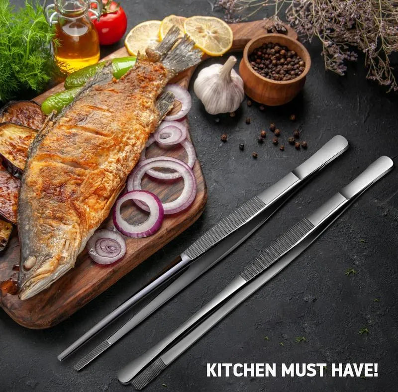 2-Piece Precision Culinary Tweezer Set – Non-Slip Grip for Cooking & Plating 🍳