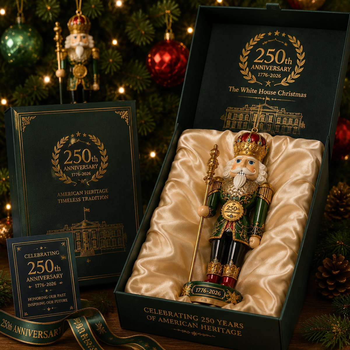 ✨2026 America 250th Anniversary Emerald Nutcracker King Ornament