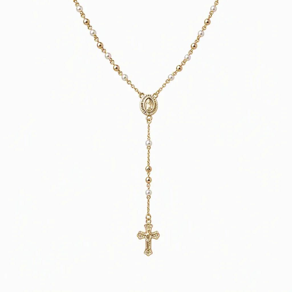 ✝️ LIMITED‑TIME 50% OFF! ✨ Retro Gold Tone Virgin Mary Crucifix Necklace – Vintage, Elegant, Daily‑wear 💛