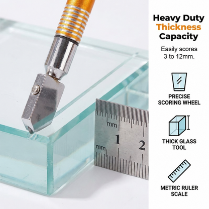 ⚡ Clean-Cut Diamond Glass Scoring Tool with Ergonomic Alloy Grip & Precision Roller Wheel