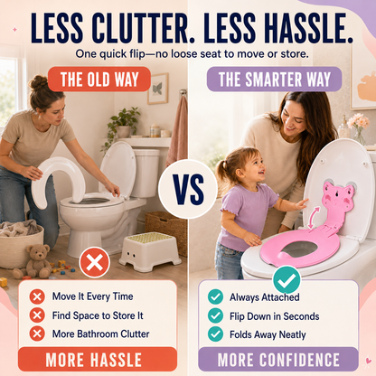 🐻 Toddler Flip-Down Potty Seat – A Cleaner, Easier Start to Toilet Training 🚽
