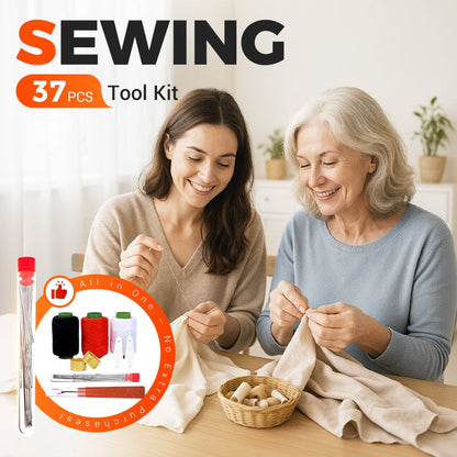 🧵 37-Piece Sewing Essentials Kit – Handy Tools for Repairs, Crafts & DIY