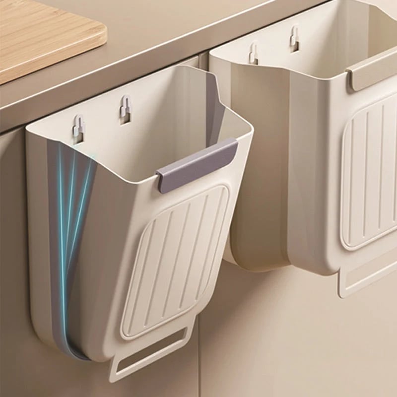 🗑️ Hanging Collapsible Trash Can – Space-Saving Bin for Kitchen & Cabinets