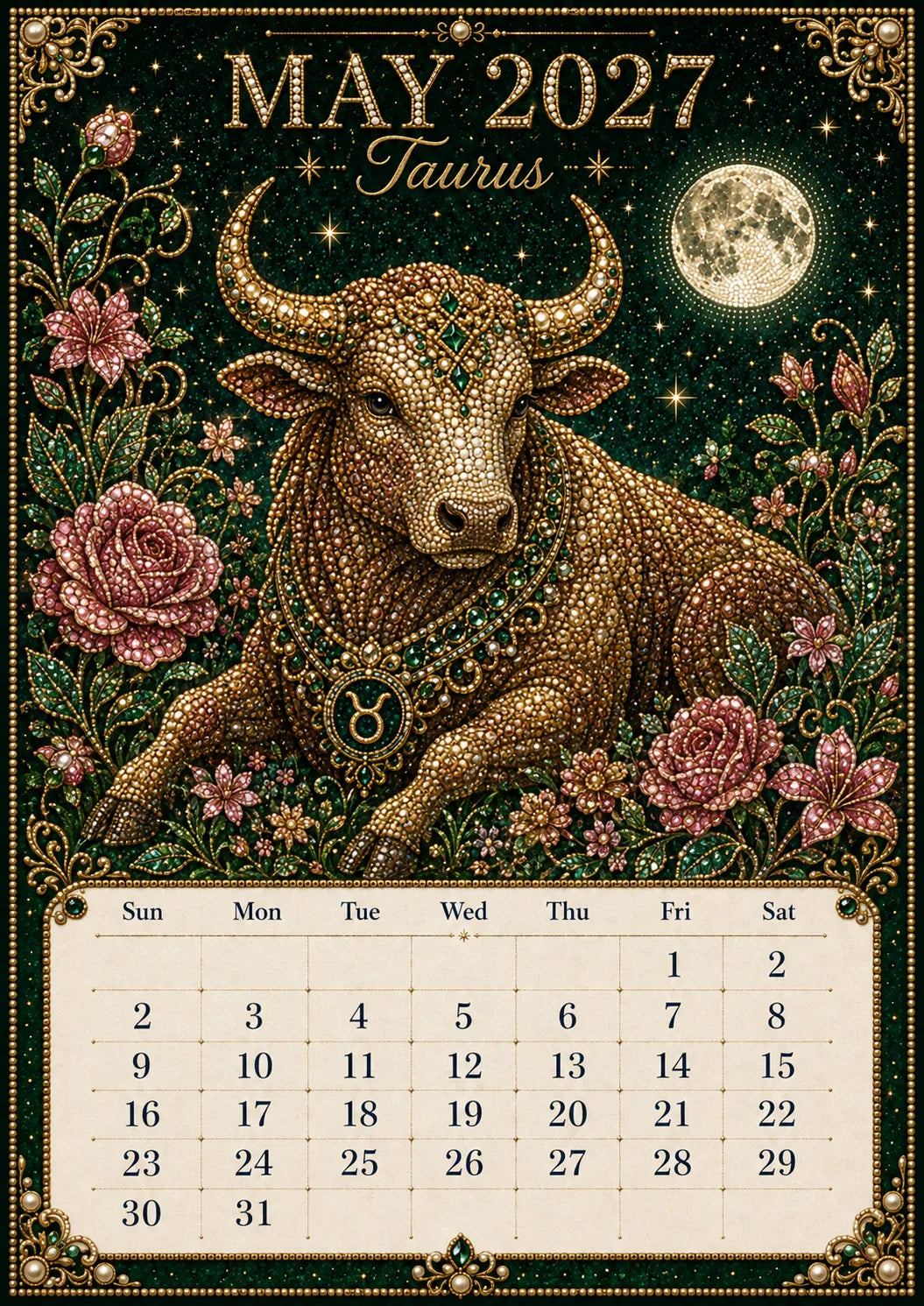 🌙💫 A Year Written in the Stars— Beginner-friendly DIY bead art calendar kit '12 Zodiac Signs 2027’💕