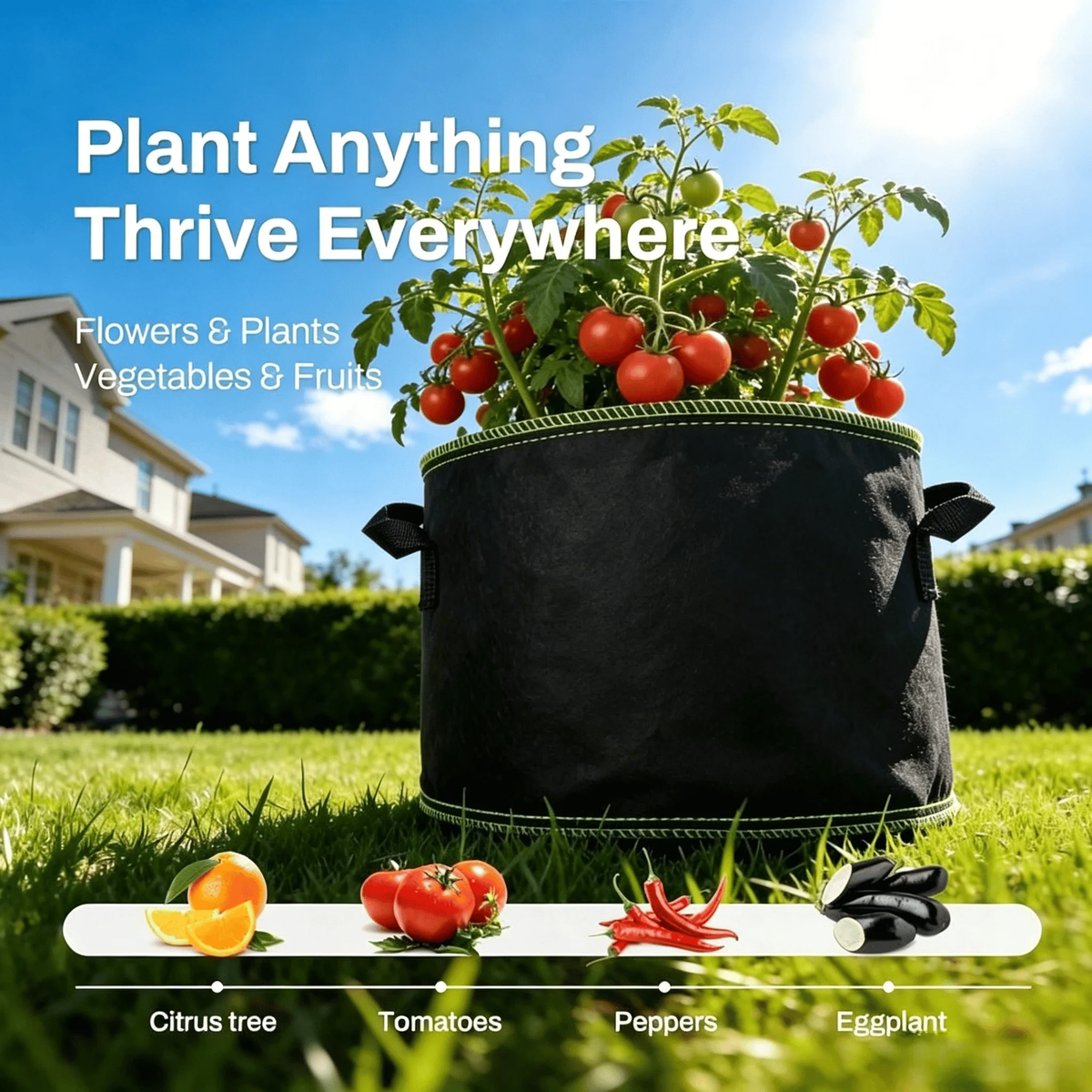 🌱5-Pack 5 Gallon Grow Bags