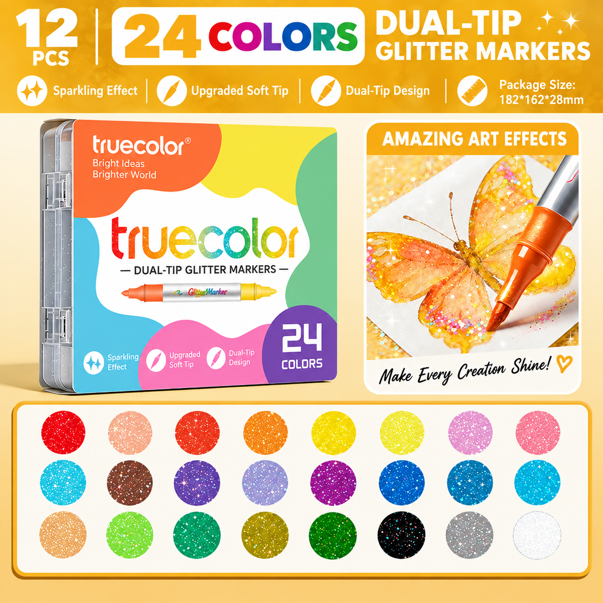 🎉🎁Magic Glitter Outline Markers✨Double-Ended Dual-Color Art Pens