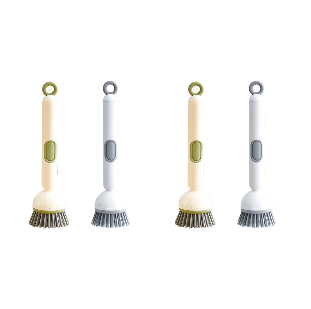 🧽 Adjustable Long-Handle Dish Brush with Built-In Soap Dispenser