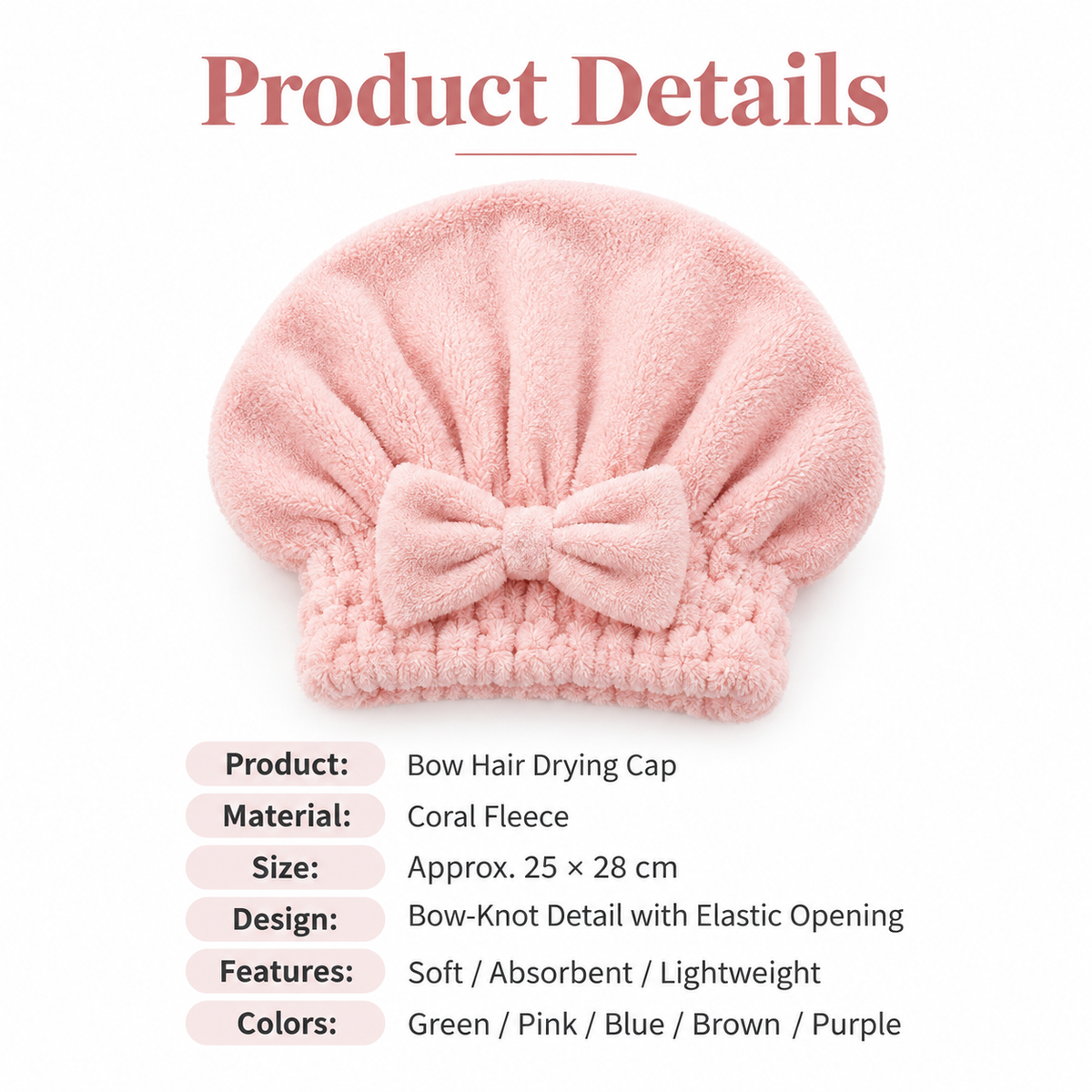 🎀 Ultra-Soft Coral Velvet Bow Hair Towel Wrap | Buy 2, Get 1 Free 🛁
