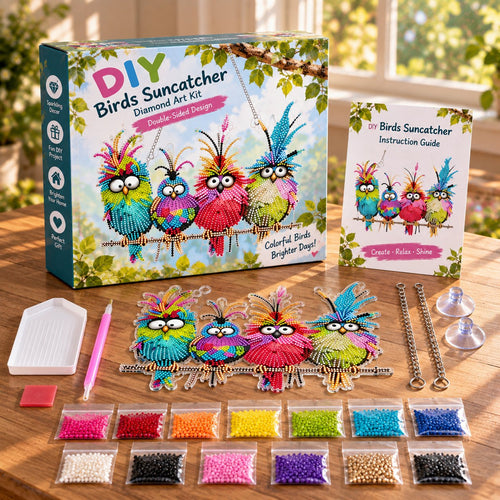 💯🐦✨ Sunny Birds Diamond Art Suncatcher DIY Kit