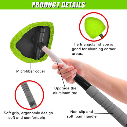🚗9 PCS Car Window Cleaning Tool Kit - Easy Reach for Interior Glass