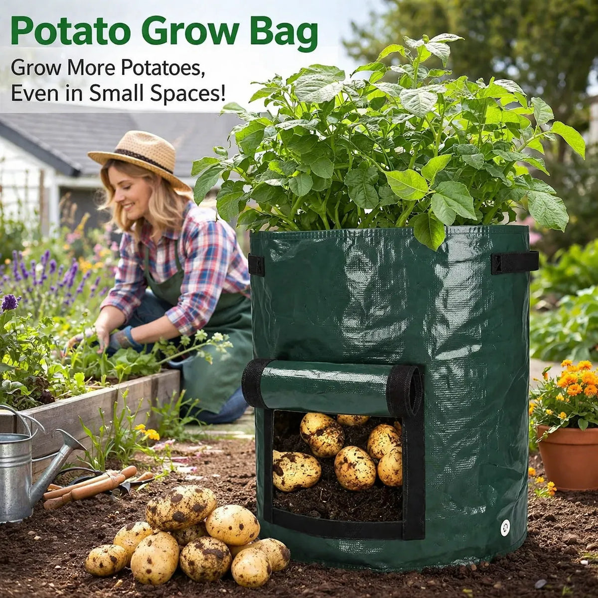7-Gallon Plant Grow Bags with Easy Harvest Window, 2-Pack 🌱