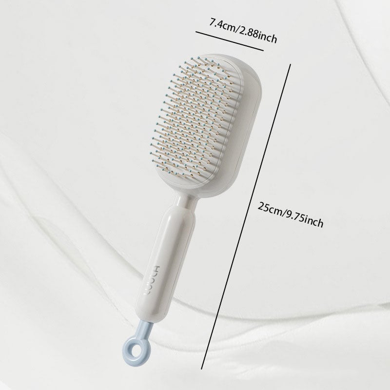 Retractable Cushion Hairbrush 💗 – Pink Scalp Massage Comb
