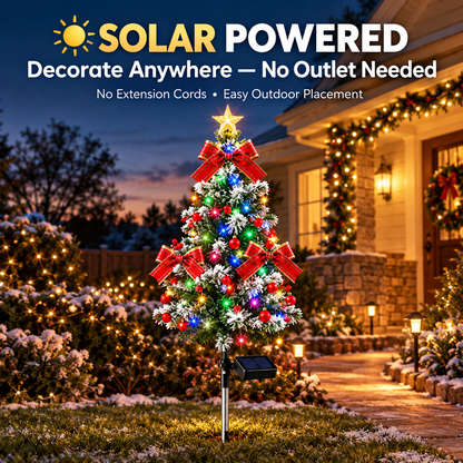 ☀️ Solar-Powered Christmas Garden Lights – Outdoor Holiday Glow for Trees & Courtyards