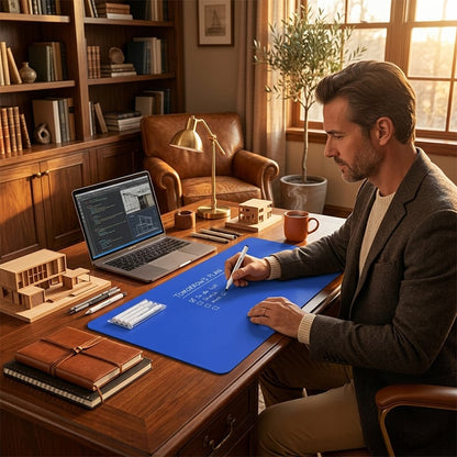 Double-Sided Blueprint Desk Pad 📐 – Creative Workspace Mat for Home & Office