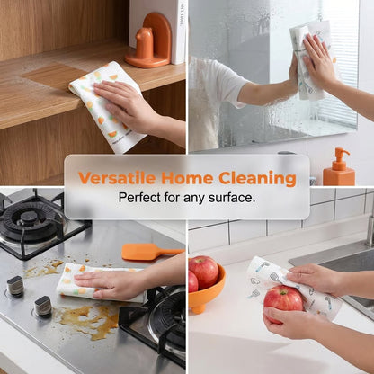 🧽 50-Count Reusable Cleaning Cloth Roll – Handy Household Wipes
