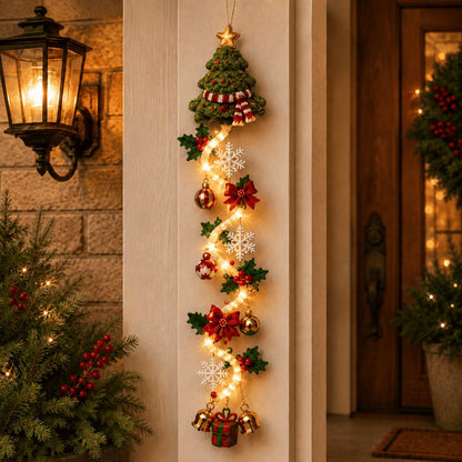 🔥 Limited-Time 50% OFF – 🎅MerryCascade™ Glowing Christmas Door Hanger