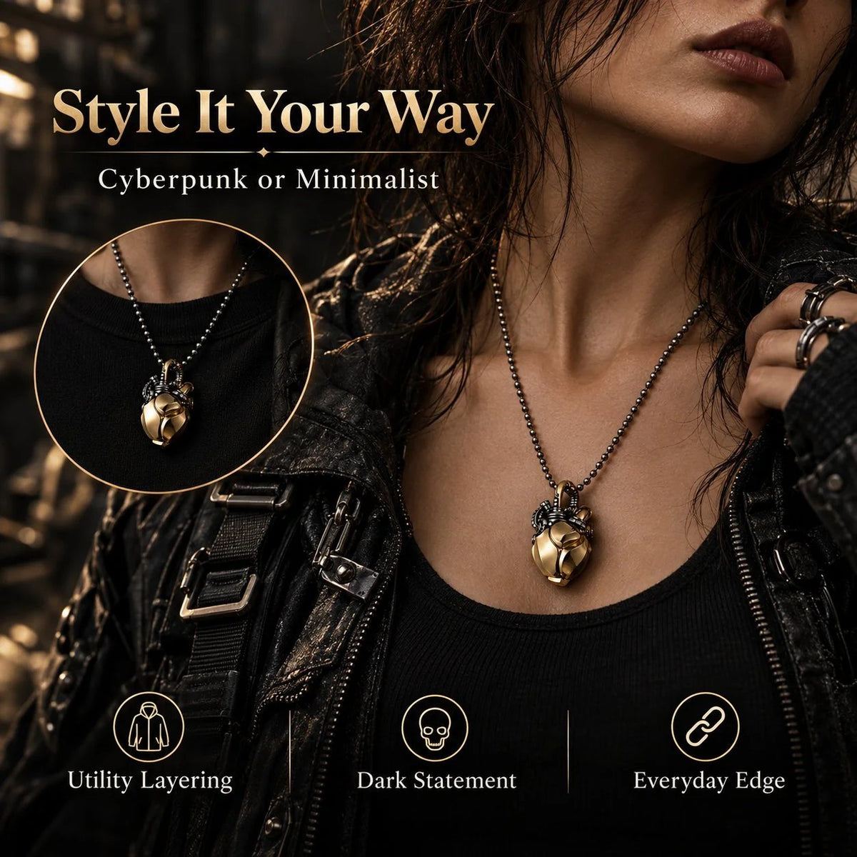 Eye of Time Kinetic Pendant ⚙️ – Steampunk Astrolabe Necklace with 60cm Chain