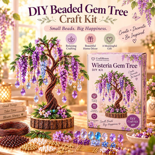 💎🌳 DIY Beaded Gem Tree Kit – Create Your Own Sparkling Crystal Tree Decor