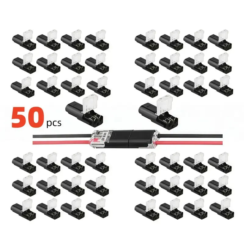 ⚡ 50-Pack 2-Pin Quick-Connect LED Strip Wire Adapters 🔌