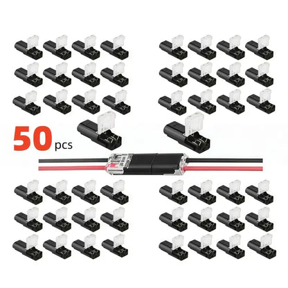 ⚡ 50-Pack 2-Pin Quick-Connect LED Strip Wire Adapters 🔌