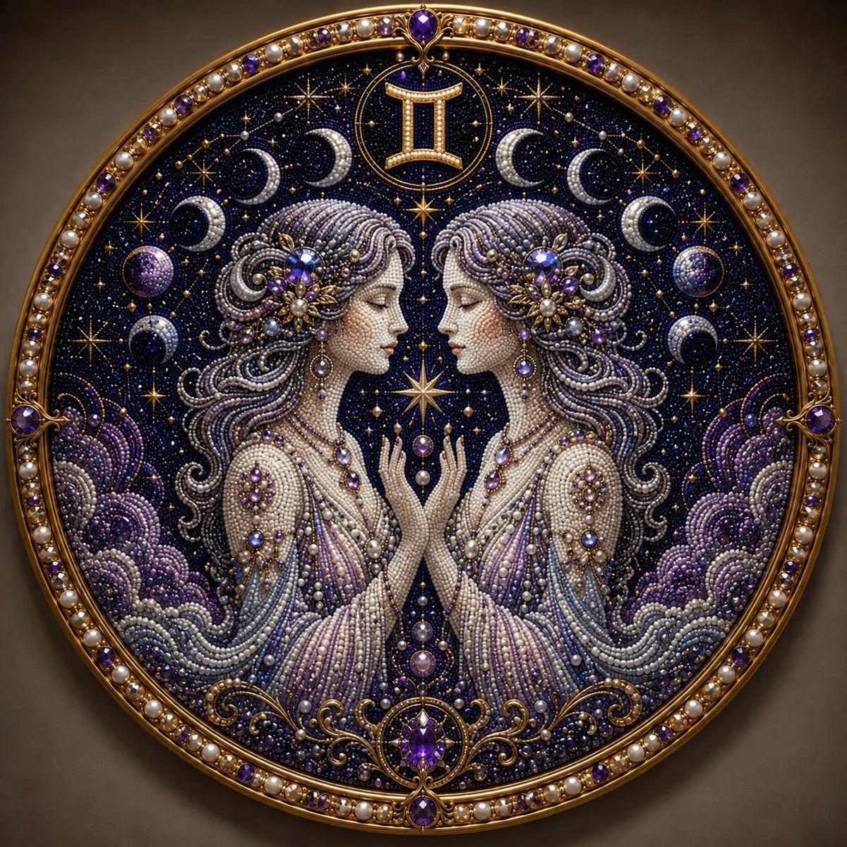 🔥49% OFF – ✨ Premium 3D Pearl 12 Zodiac Signs Art Kit | Luxury Flocked Canvas with Scratch-Resistant Non-Fading Pearl Beads DIY Handmade Astrology Decor ♈🌙💎