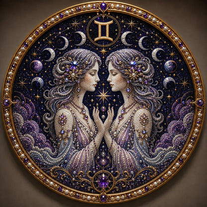 🔥49% OFF – ✨ Premium 3D Pearl 12 Zodiac Signs Art Kit | Luxury Flocked Canvas with Scratch-Resistant Non-Fading Pearl Beads DIY Handmade Astrology Decor ♈🌙💎