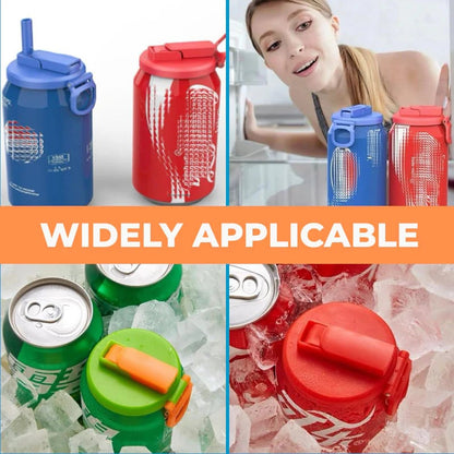 🥤 Reusable Soda Can Lids with Straws – 🔥BUY 1 SET GET 1 SET FREE