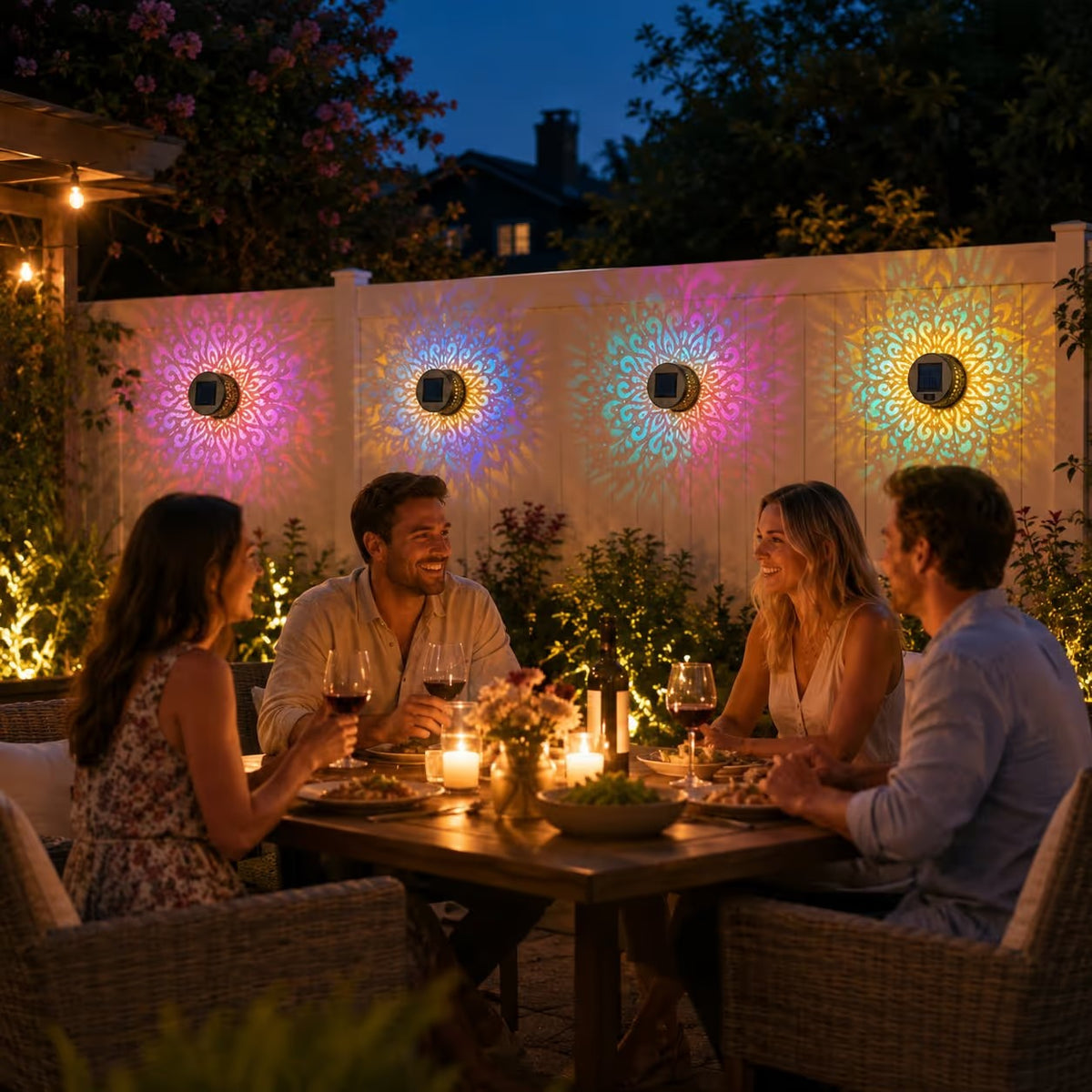 🌙 Solar Mandala Wall Light | Garden & Patio Decorative LED Light