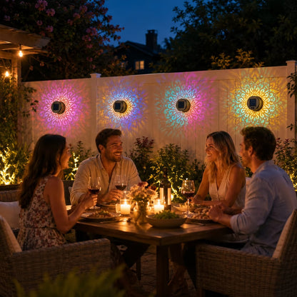 🌙 Solar Mandala Wall Light | Garden & Patio Decorative LED Light