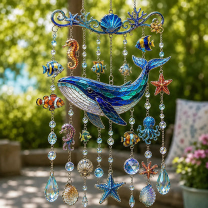 🐬 49% OFF Today | Crystal Ocean Wind Chime ✨ Coastal Hanging Decor for Garden, Porch & Yard