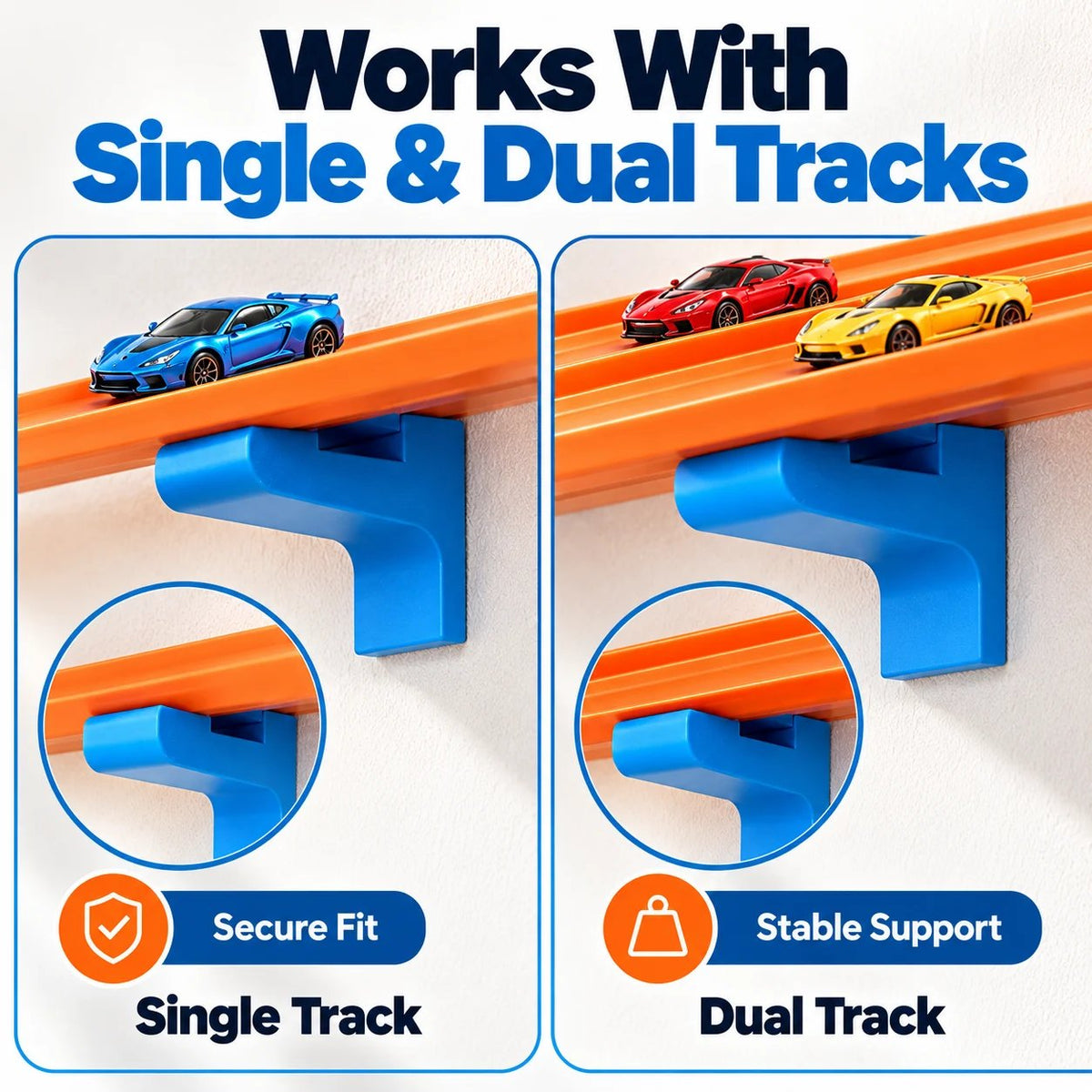 🌹Wall-Mounted Toy Car Track Brackets (5/10 Pack) – No-Drill Adhesive Holders for Elevated Racing Fun 🏎️🚀
